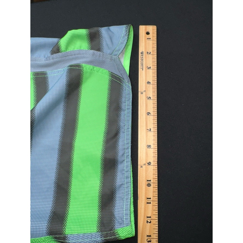 VTG Nike Volley Swim Trunks Men's Large Shorts Striped Purple Green NESS685 - Picture 14 of 14
